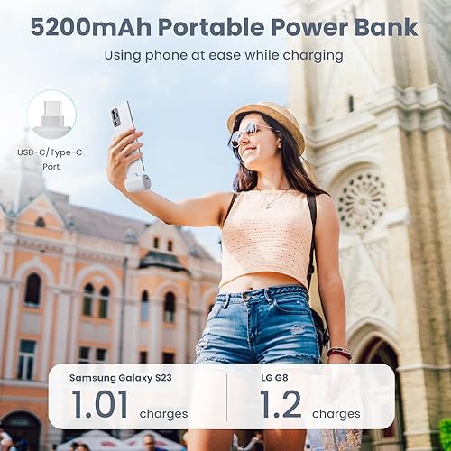Dual-Pack Mini Portable Charger 5000 m Ah Power Bank – Fast Charging with 3 A PD USB-C Output, LCD Display for Real-Time Battery Monitoring, Compatible with i Phone 16/15 Series, Android, Samsung, Moto, LG – Ultimate On-the-Go Power Solution
