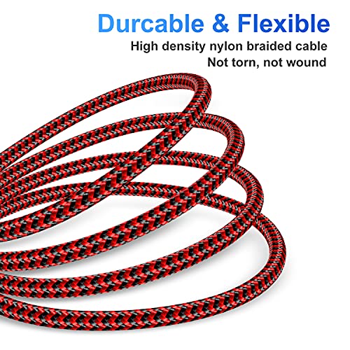 Ultimate i Phone Charger Cord Set – 4 Pack (1.5/3/6/6 FT) | MFi Certified Lightning Cables for Fast Charging | Compatible with i Phone 13, 12 Pro Max, Mini, 11 Pro, XS, XR, X, 8, 7 Plus, 6 s, 6 SE (2020), i Pad, i Pod | Durable Nylon Braided Design for Tangle-Free Convenience | Elevate Your Charging Experience with Enhanced Compatibility and Speed