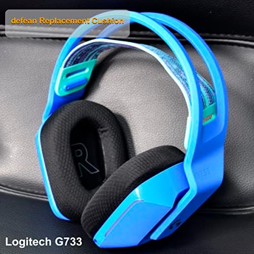 Upgrade Your Logitech G733 Gaming Headset with Defean Replacement Ear Cushions – Comfort-Enhanced Noise Isolation Foam & Breathable Mesh Fabric, Gray Earpads for Superior Audio Experience and Long-lasting Durability