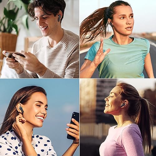 Premium Wireless Earbuds with Noise Cancelling & Bass Stereo for i Phone 16/15 Pro Max & Samsung Galaxy S25 Ultra – Superior Bluetooth 5.3 Headphones with Built-in Mic for Crystal-Clear Calls & Enhanced Comfort – Ideal for Audiophiles & On-the-Go Listening