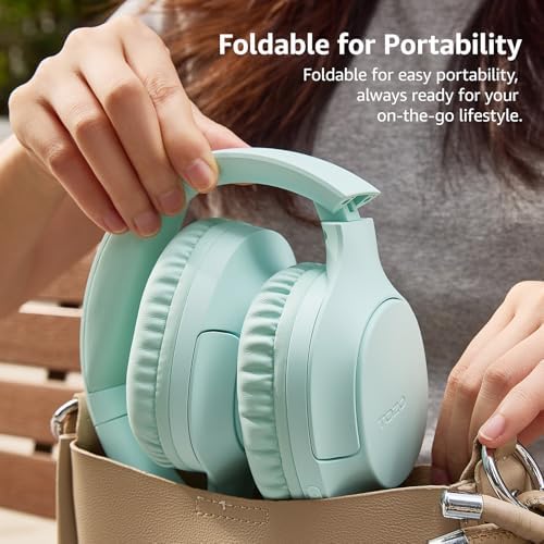 TOZO Bluetooth 5.4 Over-Ear Headphones – Unmatched 70-Hour Playtime, Tailored EQ for Personalized Audio Experience, Rich Deep Bass for Immersive Sound, Travel-Friendly Foldable Design, Integrated Microphone for Clear Voice Calls & Ultra-Low Latency for Flawless Streaming – Advanced Noise Cancellation & Broad Compatibility Options