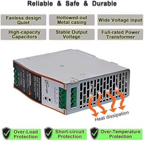 150 W 48 V Din Rail Power Supply – High-Efficiency AC-DC Industrial Adapter with Comprehensive Overload, Thermal, and Short Circuit Protection for Safe Operation in Diverse Applications