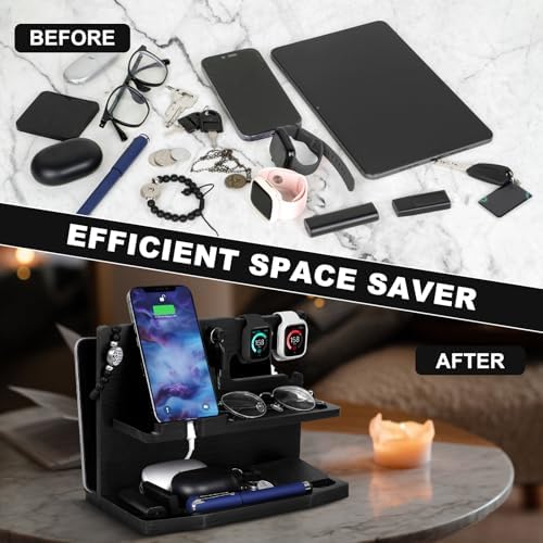Premium 3-in-1 Wooden Charging Stand for i Phone 16/15/14/13/12 & Apple Watch – Ultimate Nightstand Organizer for Men – Ideal Gift for Dad, Husband, Boyfriend, or Son – Enhanced Speed & Compatibility with Air Pods – Perfect for Father’s Day, Anniversaries & Holidays – Stylish & Functional i Phone Charger Station for All Apple Devices – A Must-Have Tech Accessory for the Modern Man – Elevate Your Gifting with This Unique Natural Wood Design – Effortlessly Charge Your i Phone, Apple Watch, and Air Pods in One Sleek Station – Standby Mode Convenience Meets Aesthetic Appeal – Perfect for Home or Office Use – Impress Your Loved Ones with a Thoughtful and Practical Gift that Combines Style and Utility – The Go-To Choice for Apple Enthusiasts Seeking Quality & Performance in Charging Solutions.