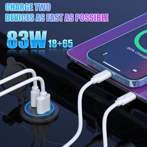 Experience Unmatched Charging Power with the Boostable 12 V USB C Charger – 65 W PD3.0 & 18 W Quick Charge 3.0 for Laptops, Tablets, and Phones – Waterproof Car, Marine, Motorcycle & RV Socket with Built-in Power Switch for Ultimate Convenience and Reliability. Perfect for Adventure Seekers and Tech Enthusiasts Alike!