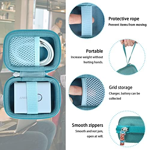 Khanka Protective Hard Case for Anker 45 W Wall Charger & 20 W Portable Charger – Ultimate Travel Companion for Anker 521 Power Bank (Power Core Fusion) – Lightweight Shockproof Design, Modern White Finish, Secure Zipper Closure for Enhanced Portability and Device Safety