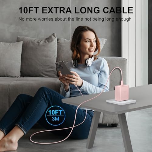 Accelerate Your Power Needs with Our 45 W Ultra-Fast USB-C Charger for Phone 16 Series – Includes a 10 ft Type C Cable in Eye-Catching Purple – Perfectly Crafted for Swift Power Delivery to Phone 16 Pro, Max, Plus & Earlier Models – Unleash Maximum Charging Efficiency and Aesthetic Appeal for Tech Enthusiasts on the Move