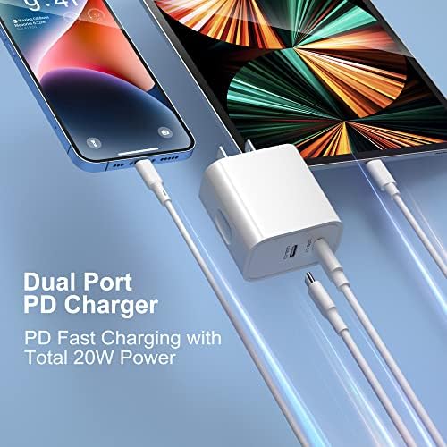 Costyle 20 W Dual USB C Wall Charger Pack (3) – Ultra-Fast Charging Block for i Phone 11-16, i Pad, Galaxy S23, and Apple Watch Series 7/8 – Compact Travel Adapter for Enhanced Device Compatibility and Performance
