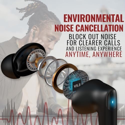 T-90 Boom Sound Z Sweatproof Wireless Earbuds – Ultimate ENC Noise Cancellation for Crystal Clear Audio in Music & Gaming, Enhanced Deep Bass for Immersive Soundscapes, Intuitive Touch Control for Effortless Operation, Rapid Recharge Feature, Long-Lasting Battery for Uninterrupted Use – Perfect for Active Lifestyles and Versatile Device Compatibility