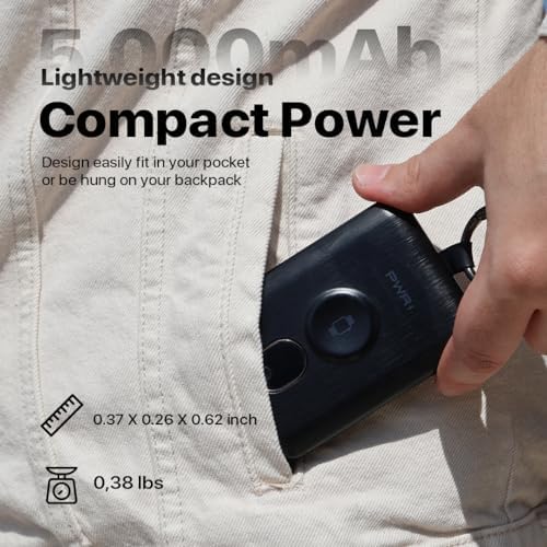 Versatile PWR Versa 4 in 1 Portable Charger for Apple Watch – 5000 m Ah Wireless Power Bank with Built-in Cables and Travel Keychain – Fast Charging, Enhanced Device Compatibility, and Durable Design for On-the-Go Power Solutions