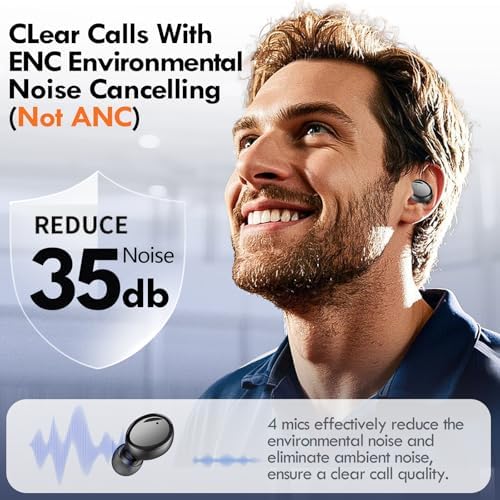 Lanteso Bluetooth 5.3 True Wireless Earbuds – Lightweight Sports Headphones with 48-Hour Playtime, Deep Bass Sound, Built-In Mic for Hands-Free Calls, Stylish Purple Finish for Active Lifestyles – Exceptional Comfort and Immersive Audio Quality