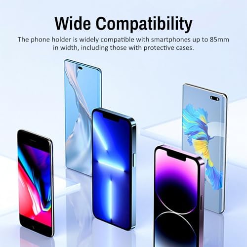 Shkalacar 360-Degree Rotatable Air Vent Phone Holder for Cars – Ultimate Compatibility with Smartphones Up to 85 mm – Hands-Free Navigation and Secure Clamping for Safe Driving – Sleek and Easy Installation Cell Phone Mount