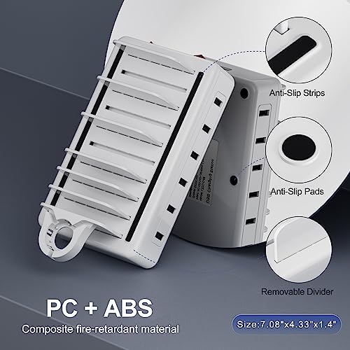 Ultimate 6-in-1 Multi-Device Charging Station – 50 W Fast Charging Dock with Universal Compatibility for i Phone, i Pad, Smartphones & Tablets – Sleek Organizer with Mixed Cables for Efficient Power Delivery and Clutter-Free Workspace
