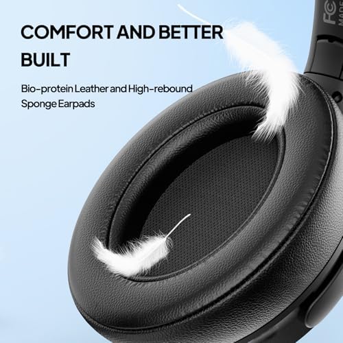 Adoope USB C Foldable Headphones with Microphone – Safe Listening Design Featuring 95 d B Volume Limit for Kids and Adults, Plush Ear Pads for Unmatched Comfort, Portable Style in Black & Red – Perfect for Tablets, Phones, and Laptops