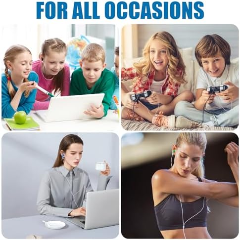 AU&MU 100 Pack Kids Wired Earbuds – Durable Silicone Comfort for Classrooms & Camps, Lightweight 3.5 mm Headphones for Enhanced Learning and Focus, Perfect for Young Learners’ Audio Adventures, Versatile Earphones for Home Use