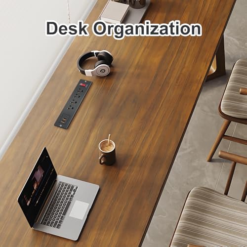 Recessed 20 W PD USB C Power Strip – Ultra-Fast Charging Station with 4 Outlets & 3 USB Ports for Desks & Countertops – ETL Listed Mountable Flat Plug Power Socket for Efficient Workspace Organization and Enhanced Device Compatibility