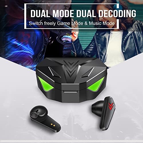 Premium Gaming and Music Wireless Bluetooth Earbuds – IPX7 Waterproof TWS with Noise Cancelling, Low Latency V5.0 Connectivity, Ergonomic Comfort for Ultimate Audio Experience – Ideal for Gamers and Active Lifestyles
