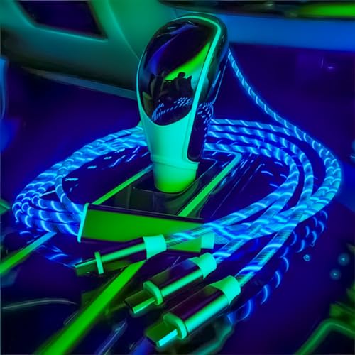 Transform Your Charging Routine with the 6-Foot 3-in-1 LED Charging Cable – Fast Charge & Data Transfer for Micro USB, Lightning, and USB-C Devices – Eye-Catching Glowing Design, Durable Construction Perfect for Home, Office, and Travel Use