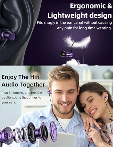 Elevate Your Audio Experience with Premium USB C Noise-Canceling In-Ear Headphones – High-Fidelity Wired Earbuds for i Phone 16 Pro Max, i Pad A16, and Android Devices – Integrated Microphone & Effortless Volume Control for Music, Calls, and Gaming – Perfect Compatibility with Samsung Galaxy Series and Google Pixel 9 – Durable Design for Long-Lasting Use and Seamless Plug-and-Play Convenience