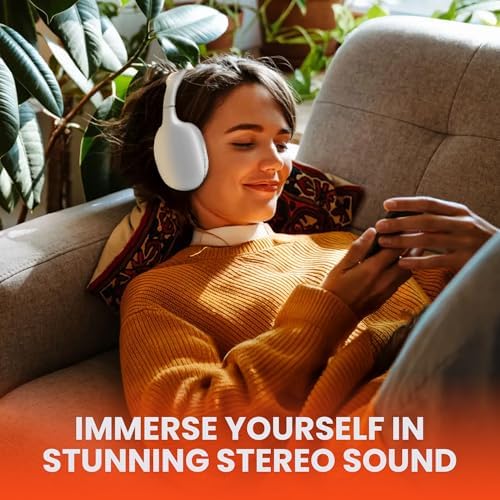 Transform Your Listening Journey with Premium Foldable Bluetooth Over-Ear Headphones – Superior Noise Isolation for Ultimate Focus, Plush Foam Ear Cushions for Extended Comfort, and Built-in Microphone for Effortless Communication – Perfect for Fitness Enthusiasts and Travel Lovers Alike, Unisex Design for All Users