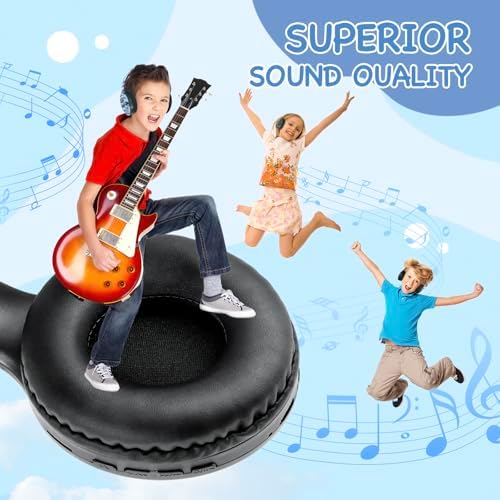 Advanced Bluetooth 5.3 Over-Ear Kids Headphones – Foldable Wireless Design with HD Sound, Built-In Microphone, and Safe Volume Control for Music, Gaming, and Movies – Universal Compatibility with Smartphones & Tablets (Black)