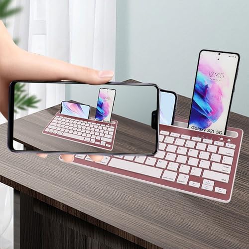 Elevate Your Typing Experience with the CHUYI Wireless Bluetooth Keyboard – Slim, Portable, and Multi-Device Compatible for i Pad, Tablet, and PC – Rechargeable with Quiet Keys and Integrated Stand Slot for Effortless Productivity