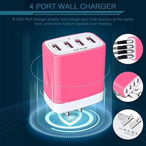 AILKIN 4.8 A Multi-Port USB Wall Charger – Ultimate Fast Charging Station for i Phone 15/14/SE/13/12/11 Pro Max & Samsung S23/S22 – Compact Power Hub with Built-in Safety Features for Home, Office & Travel