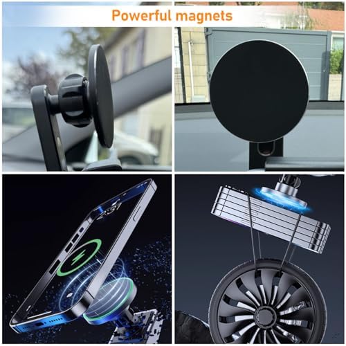 Magnetic Phone Holder Mount for Mazda CX5 (2021-2024) – 360° Rotating Anti-Shake Cradle with Built-in Organizer for 10.25″ Touchscreen – Sleek Black Design for Optimal Accessibility and Safety