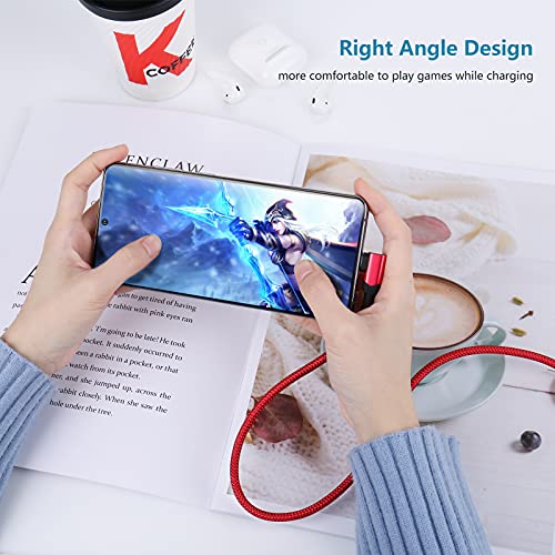 High-Speed 90-Degree USB C to USB C Cable – 100 W Fast Charging & 10 Gbps Data Transfer – 4 K Video Support for Mac Book Pro, Galaxy S24, i Phone 16/15 – 3 ft Durable Right Angle Connector – 2-Pack for Ultimate Versatility