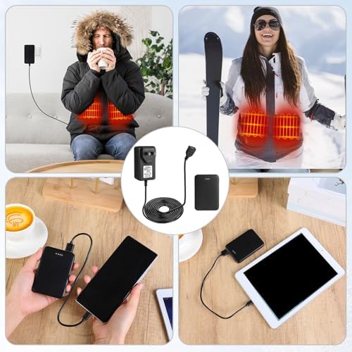 12000 m Ah Portable Power Bank for Heated Clothing – 5 V 2 A Charger for Vests, Jackets, and Hoodies – Lightweight Battery Pack with USB Wall Adapter for All-Day Warmth and Fast Charging – Essential Accessory for Outdoor Adventures