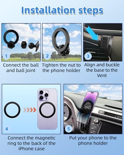 Mazda CX-30 2019-2025 Premium Air Vent Phone Mount with 15 W Fast Wireless Charger – 360° Rotatable Magnetic Holder for Ultimate Hands-Free Navigation and Seamless Charging – Durable Auto Accessory for Enhanced Driving Comfort and Safety