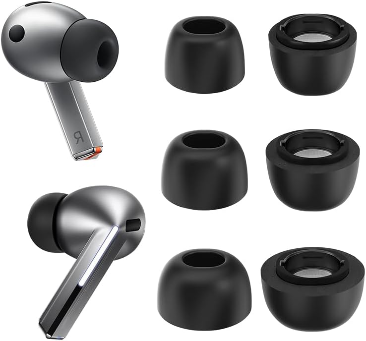 Ultimate Comfort Memory Foam Ear Tips for Samsung Galaxy Buds3 Pro – Superior Noise Isolation & Secure Fit for Enhanced Listening Experience, 3 Pairs (Large) – Essential Accessory for Music Lovers & Active Lifestyles