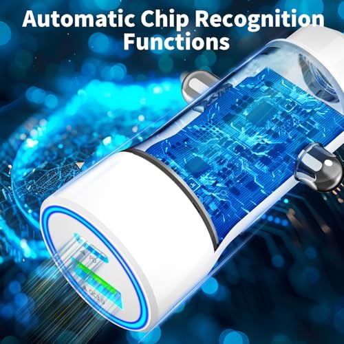 Rombica 105 W MFi Certified Dual USB-C & USB-A Fast Car Charger for i Phone 16 Pro Max – Ultimate Portable Power Solution with 6 FT Coiled Type-C Cable for Rapid Charging on the Go, Perfect for Road Trips and Daily Commuting