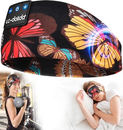 Discover the Ultimate Comfort with LC-dolida’s Bluetooth Sleep Headband – The Perfect Fusion of Relaxation and Functionality for Insomnia Relief and Active Lifestyles – USB-C Rechargeable, Soft Fabric, Ideal for Meditation, Yoga, Travel, and Workouts – Experience Seamless Connectivity with Bluetooth 5.4 and Enjoy High-Quality Sound while Blocking Out Distractions – Lightweight and Breathable Design for All-Night Wear – Elevate Your Sleep and Focus on Wellness with Our Dual-Function Sleep Mask and Headphones – A Thoughtful Gift for Yourself or Loved Ones Seeking Serenity and Comfort in Every Moment.
