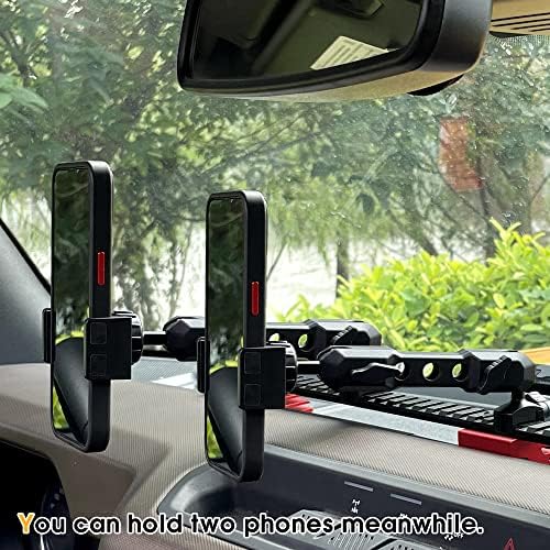 BESTAOO Dash Mount Phone Holder for 2018+ Jeep Wrangler JL & 2020+ Gladiator JT & 2021 Ford Bronco – Innovative Single Ball Design for Picatinny Rail Compatibility, Secure and Adjustable Phone Mount for Enhanced Driving Safety and Convenience
