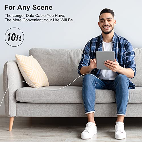 Premium 10 ft USB C to C Fast Charging Cable – 60 W High-Speed Charger for Apple i Phone 16 Pro Max, Mac Book Pro, i Pad & Samsung Galaxy – Durable, Flexible, and Stylish Green Design for Enhanced Device Compatibility and Rapid Power Delivery