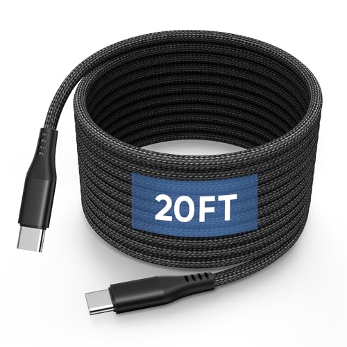 Experience the Ultimate Charging Freedom with Our 20 FT USB C to USB C Cable – Fast 60 W Power Delivery for Galaxy, Mac Book, i Pad Pro, and More – Durable Nylon Braided Design for Maximum Longevity and Enhanced Compatibility – Perfect for Gaming, Streaming, and Multi-Device Use – Effortless Connectivity Anywhere, Anytime!