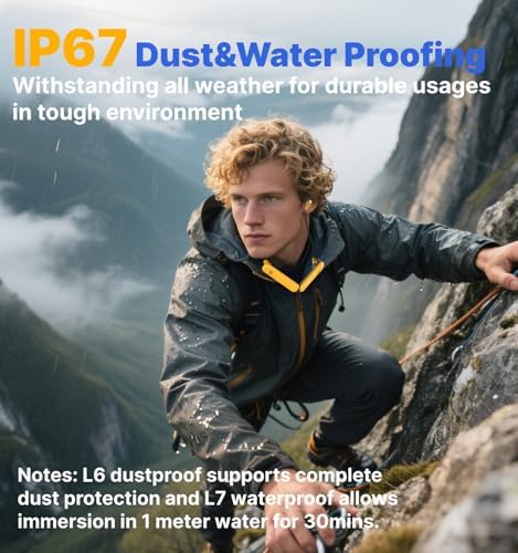 Hmusic H23 Jobsite Neckband Headphones – Unmatched 30 d B Noise Isolation with IPX7 Waterproof Design, 80 Hours of Continuous Playtime, and Superior Wireless Performance for Outdoor Professionals and Gamers – Ideal for Construction, Lawn Care, and Active Lifestyles!