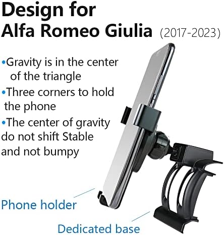 Alfa Romeo Giulia 2017-2025 Car Phone Holder – Premium Gravity Linkage Mobile Mount for Enhanced Navigation & Interior Elegance, Tool-Free Installation with Adjustable Viewing Angles for Optimal Safety and Convenience