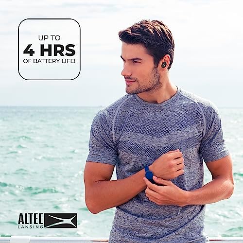 Altec Lansing True Evo+ Wireless Earbuds with 4-Hour Playtime and Portable Qi Charging Case – Seamless Bluetooth Access to Siri & Google Assistant – Waterproof Design for Active Lifestyles – Unmatched Comfort and Compatibility for Everyday Use