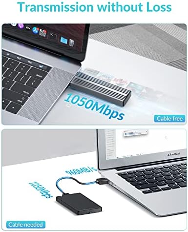 PHIXERO 10 Gbps Wireless SSD Enclosure – Effortless Tool-Free Access for NVMe & SATA SSDs (2230/2242/2260/2280) – Ultra-Fast Data Transfer Solution for Tech Professionals and Travelers – Compact, Durable Design for High-Performance Storage