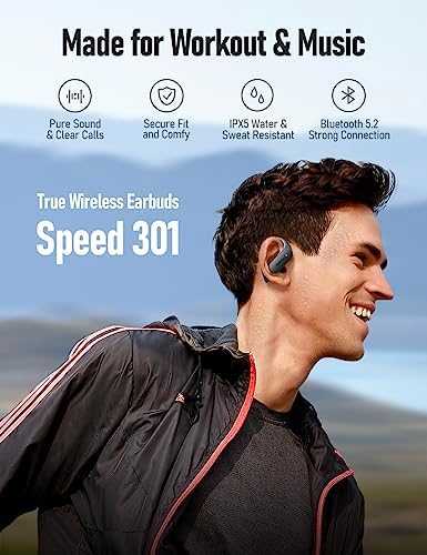 Elevate Your Workout with Open Comfy CF301 Wireless Headphones – Bluetooth Open-Ear Design for Unmatched Comfort and Ambient Awareness, Perfect for Running and Gym Sessions, Superior Sound Quality, Secure Fit for Active Lifestyles, Black – Seamless Compatibility and Lightweight Portability