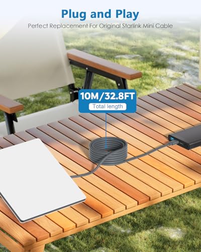 Starlink Mini USB C to DC Power Cable – 6.6 FT (2 M) 18 AWG Fast Charging Cord for Enhanced Outdoor Connectivity – Compatible with Anker 737 Power Bank – 20 V 5 A, 100 W+ PD Power Source – Streamlined Power Solution for Laptops, Tablets, and More