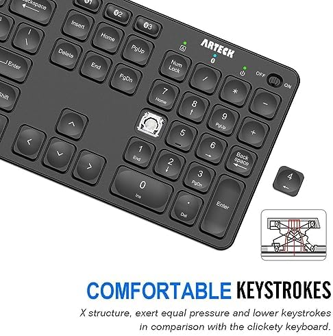 Transform Your Typing with the Arteck Universal Backlit Wireless Bluetooth Keyboard – Multi-Device Compatible & Rechargeable with 7-Color Adjustable Illumination for Windows, i OS, Android, and More! Elevate Your Workspace’s Style and Efficiency!