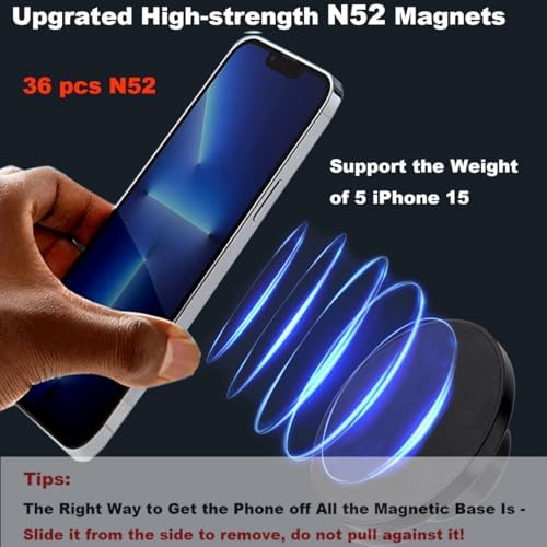 Revolutionize Your Drive with the 17 mm Mag Safe-Compatible Magnetic Phone Mount Base – Secure 0.67″ Ball Socket Cradle for Effortless Hands-Free Navigation and Calls, Sleek Square Design for Ultimate Durability and Style