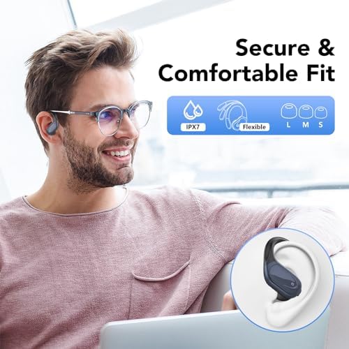 Unleash the Power of Sound with CASCHO Bluetooth 5.3 Wireless Earbuds – 60-Hour Playtime, Deep Bass Immersion, and IPX7 Waterproof Sports Design for Ultimate Active Lifestyle Compatibility with Android & i OS Devices