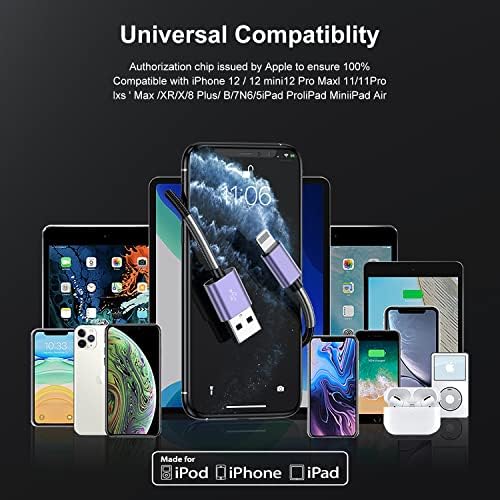 10-Foot Apple MFi Certified USB C to Lightning Charging Cable – Dual Pack High-Speed i Phone Charger for 14/13/12 Series and i Pad – Durable Long Charging Cord for Ultimate Convenience and Flexibility