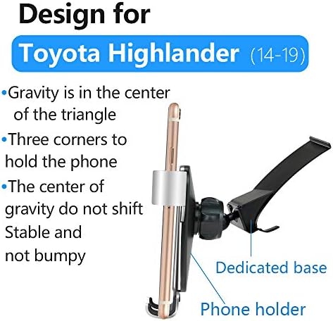 Toyota Highlander 2020-2025 Premium Car Phone Holder – Secure Smartphone Mount with 360° Rotation and Built-in Charger for Enhanced Driving Convenience – Ideal for Highlander Hybrid Accessories and Mobile Cradle Needs