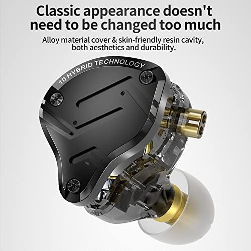Revolutionize Your Audio Journey with keephifi KZ ZS10 Pro IEM Earphones – Featuring 4 Balanced Armature & 1 Dynamic Driver for Superior Sound Clarity, Durable Stainless Steel Design, and Detachable 2-Pin Cable – Striking Purple Finish with Integrated Mic for Effortless Communication – Noise-Isolating In-Ear Headphones for Unmatched Comfort and Versatile Device Compatibility