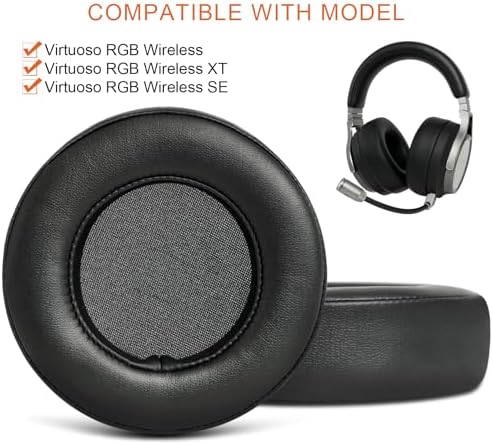 Premium Comfort Replacement Ear Pads for Corsair Virtuoso RGB Wireless SE XT Gaming Headset – Enhanced Memory Foam Cushions with Superior Breathability and Noise Isolation (Fabric Black) – Perfect for Long Gaming Sessions and Easy Installation