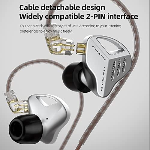 Experience Unmatched Audio Fidelity with Keephifi KZ ZVX In-Ear Monitor Earphones – 10 mm Dual Cavity Dynamic Driver, Premium Metal Shell, Detachable 2-Pin Silver-Plated Cable, and Integrated Mic for Audiophiles and Musicians – Superior Sound Quality and Comfortable Fit for All-Day Listening